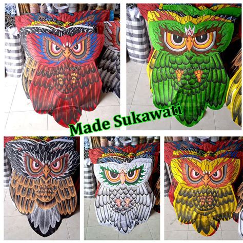 Jual Layangan Celepuk burung hantu lukis knock down 100cm layang layang ...