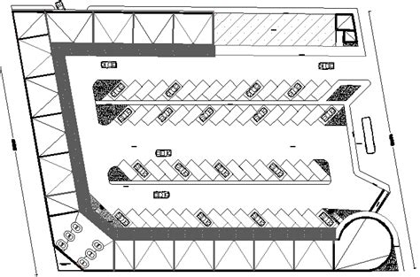 Car parking lot layout of residential flats dwg file - Cadbull