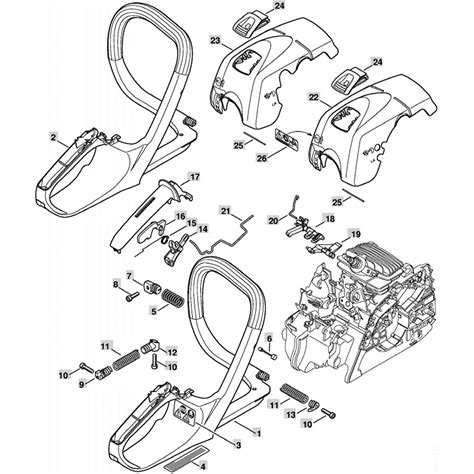 Stihl MS 181 Chainsaw (MS181C) Parts Diagram, Handleframe