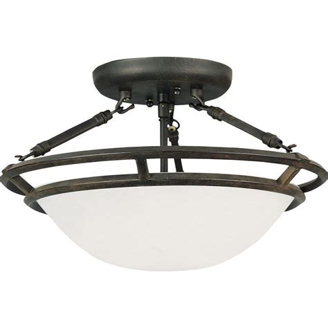 Maxim Lighting Stratus 3-Light Bronze Semi-Flush Mount Light-2670MRBZ - The Home Depot