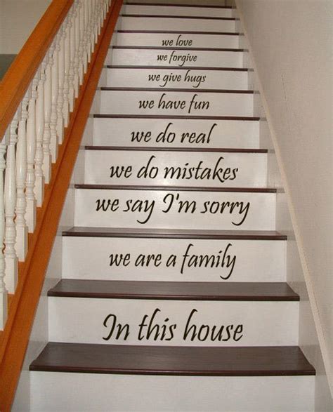 Stair Decals Quotes Stairway Decals Quote We are a family In this house ...