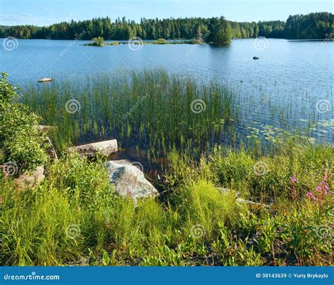 Lake Summer View (Finland). Stock Image - Image of travel, reflection ...