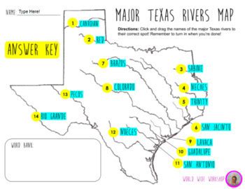 Virtual Texas Rivers Map Activity (Print Version Included) | TPT