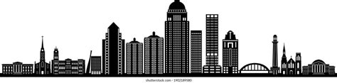 Louisville Kentucky Skyline City Silhouette Stock Vector (Royalty Free ...