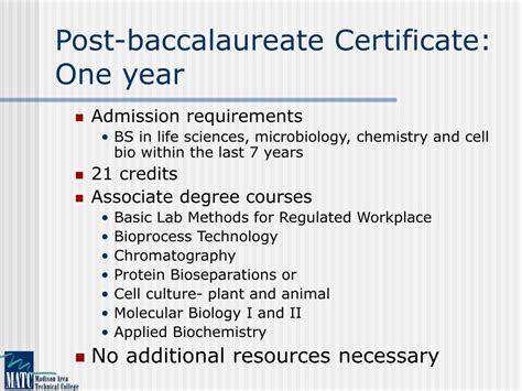 Post Baccalaureate Certificate | TUTORE.ORG - Master of Documents