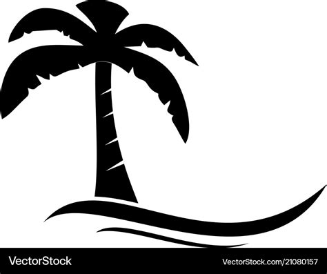 Summer beach silhouette logo Royalty Free Vector Image