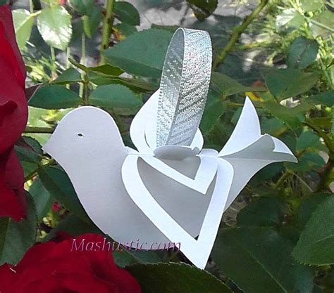 paper dove of peace (template) | Paper birds, Christmas paper crafts, Christmas paper