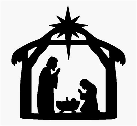 Nativity Scene Nativity Of Jesus Christmas Manger Clip - Transparent Nativity Silhouette , Free ...