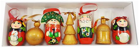 Russian Family Wooden Christmas Ornaments