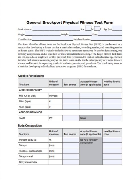 FREE 6+ Physical Fitness Forms in PDF