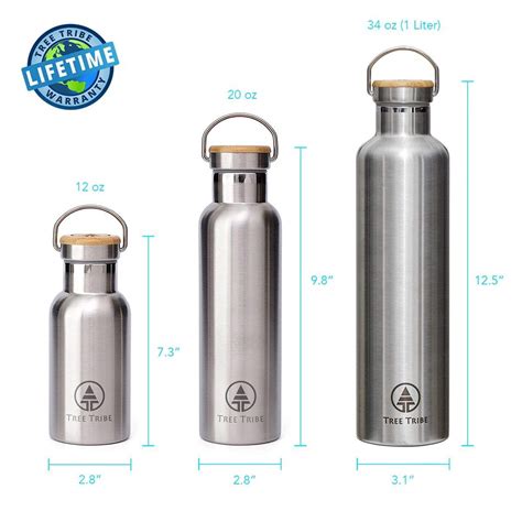 Stainless Steel Water Bottle - No Sweat, Leak Proof, Insulated - 20 oz