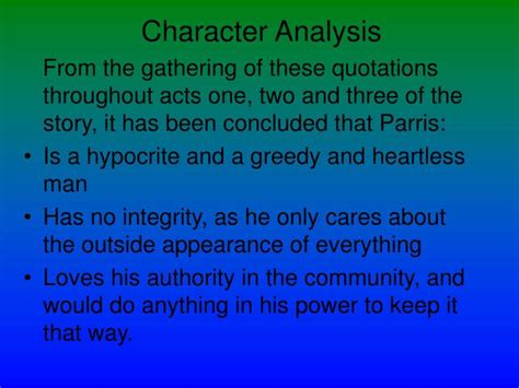 PPT - The Crucible- Character analysis: Rev. Parris PowerPoint ...