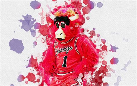 Benny The Bull Mascot Chicago Bulls Basketball Art Nba Usa Chicago ...