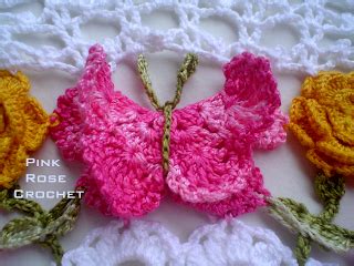 \ PINK ROSE CROCHET /: Toalhinha de Borboletas . Crochet Butterfly Doily