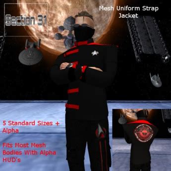 Second Life Marketplace - Section 31 Uniform Strap Jacket Command Red