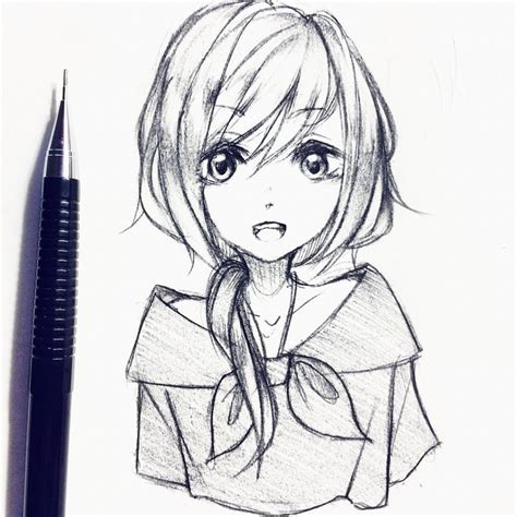 Pencil Drawing Of Cute Anime Girls / Pin by I'll Let You Down on Lineart | Pencil art drawings ...