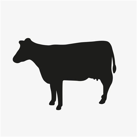 Cow vector silhouette. Cattle, lifestock, beef meat icon. Simple vector illustration of cow ...