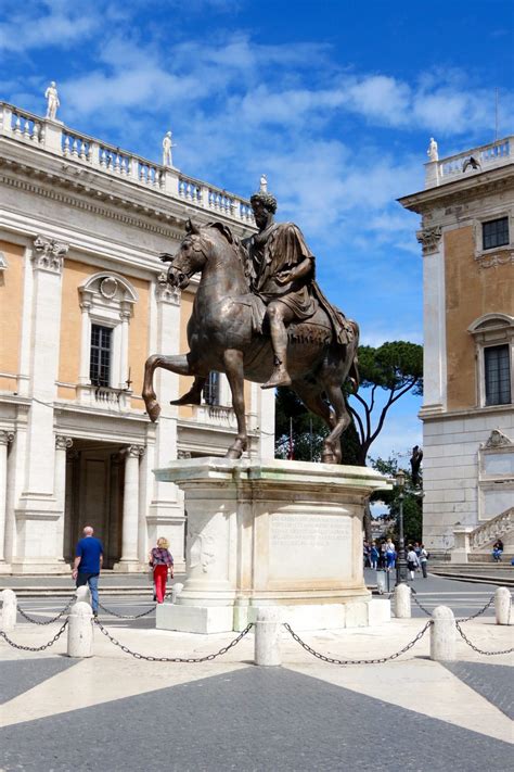 Equestrian statue of Marcus Aurelius in Rome Italy