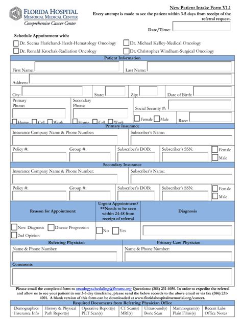 Printable Fillable Hospital Discharge Papers