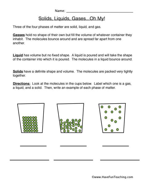 Nature Of Matter Worksheets