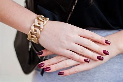 Crimson red nails | Flower nails, Nails, Leather bracelet