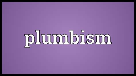 Plumbism Meaning - YouTube