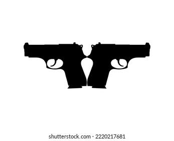 Silhouette Pistol Gun Logo Pictogram Art Stock Vector (Royalty Free ...