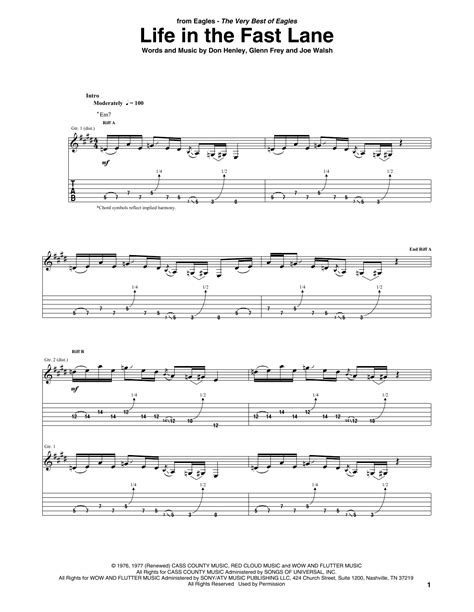 Life In The Fast Lane | Sheet Music Direct