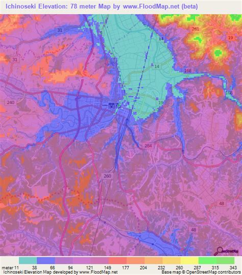 Elevation of Ichinoseki,Japan Elevation Map, Topography, Contour