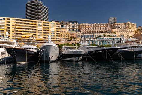 A Lot of Huge Yachts are in Port of Monaco at Sunny Day, Megayachts are ...