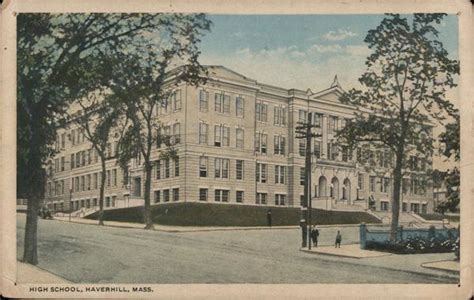 High School Haverhill, MA Postcard