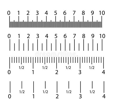 Inch and Metric Rulers Set. Centimeters and Inches Measuring Scale Cm ...