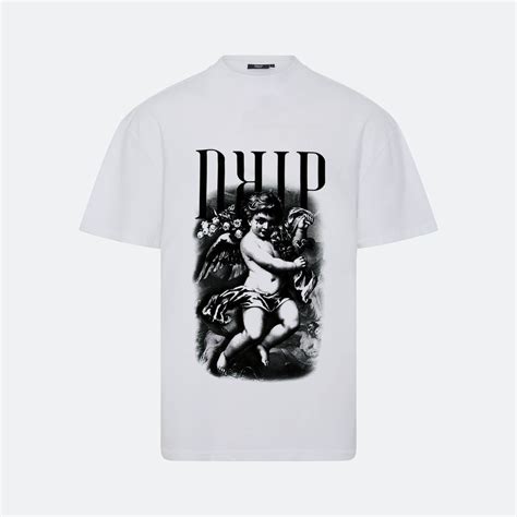 T-Shirt – Oversized Monochrome Cherub Motif - DRIP LDN