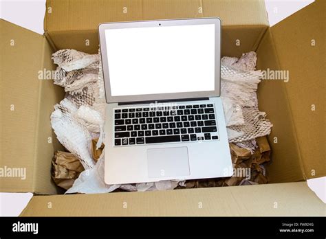 Shopping and unboxing new laptop computer Stock Photo - Alamy