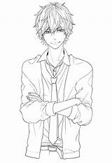Handsome Anime Boy Coloring Page  Free Printable Pages For Kids sketch template