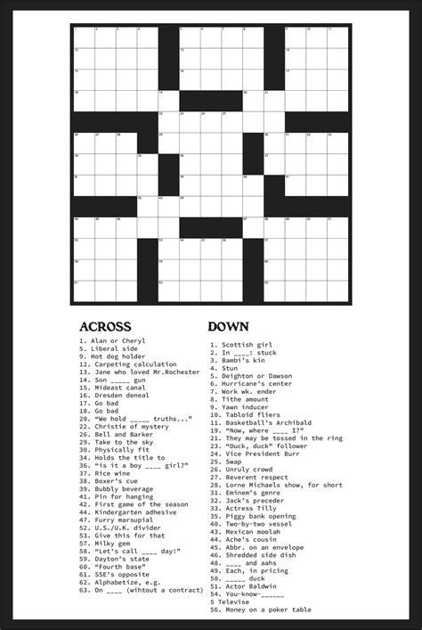 Large Print Easy Crossword Puzzles - 10 Free PDF Printables | Printablee