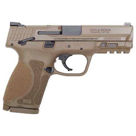 Smith & Wesson M&P 9 M2.0 Compact Thumb Safety 9mm Luger 4in FDE Pistol - 15+1 Rounds - Tan ...