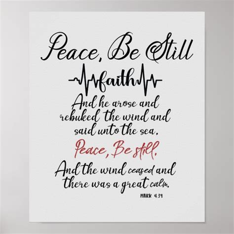 KJV Peace Be Still Scripture Poster | Zazzle.com