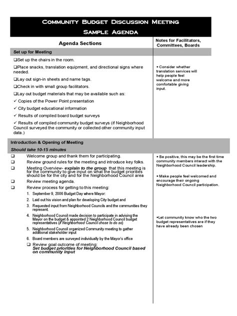 Budget Meeting Agenda Template - 4 Free Templates in PDF, Word, Excel Download