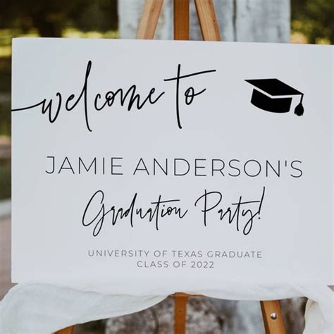 Graduation Party Welcome Sign Template Graduation Poster - Etsy