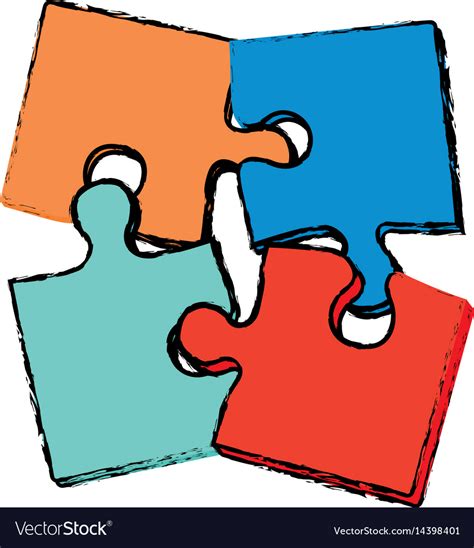 Puzzle pieces together Royalty Free Vector Image