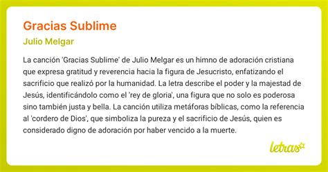 Significado de la canción GRACIAS SUBLIME (Julio Melgar) - LETRAS.COM