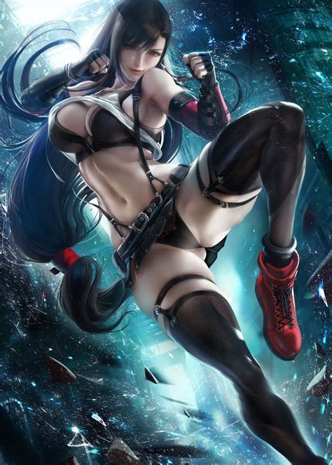 'Tifa pinup' Poster, picture, metal print, paint by SakimiChanArt | Displate