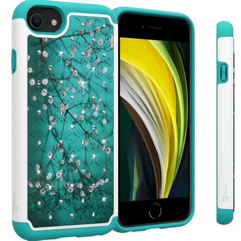 CoverON Apple iPhone SE 2020 / iPhone 8 / iPhone 7 Case, Aurora Series Rhinestone Phone Cover ...