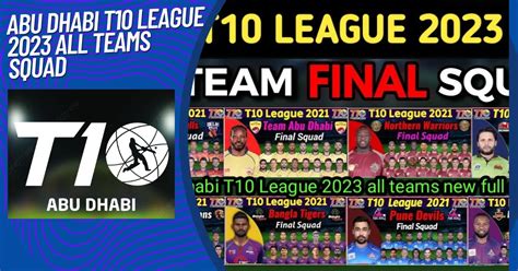 Abu Dhabi T10 League 2023 All Teams Squad, Captains, and Players Name, Players List - Today ...