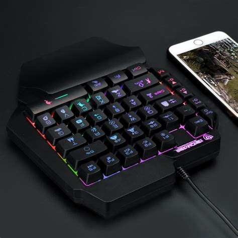 LYTiang F6 Keyboard One-handed Wired 39 Keys Luminous Gaming Keyboard For Tablet Vibe Keyboard ...