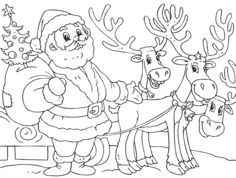 Santa And His Reindeer Coloring Pages at GetColorings.com | Free ...