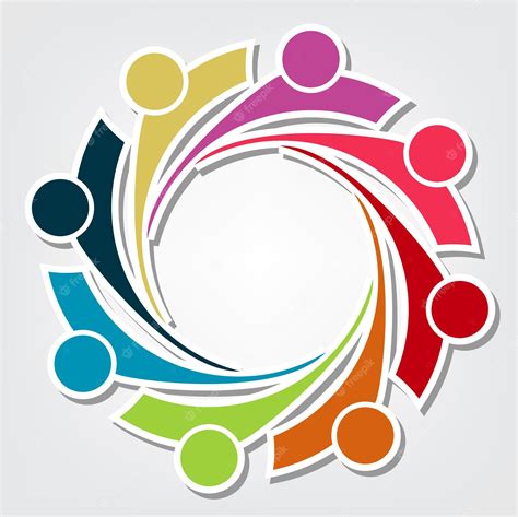 Premium Vector | Abstract colorful people in a circle,teamwork meeting ...