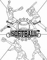Softball Coloring Pages sketch template