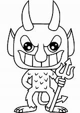 Cute The Devil Coloring Page  Free Printable Pages sketch template